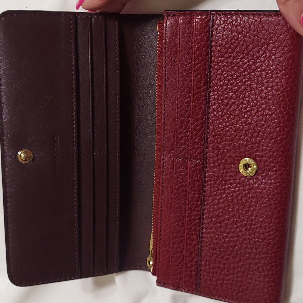Authentic Burberry Red Leather Long Wallet.  EUC - Picture 6 of 13
